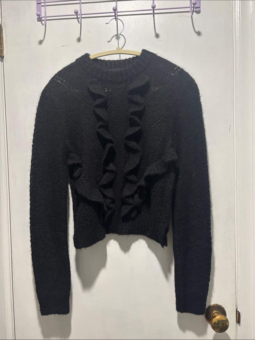 SMYTHE ruffle alpaca crewneck sweater